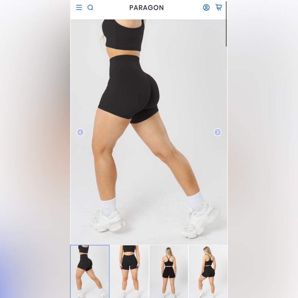 Paragon Fitwear RecStretch Original Sculptseam Plus Short Black L NWOT